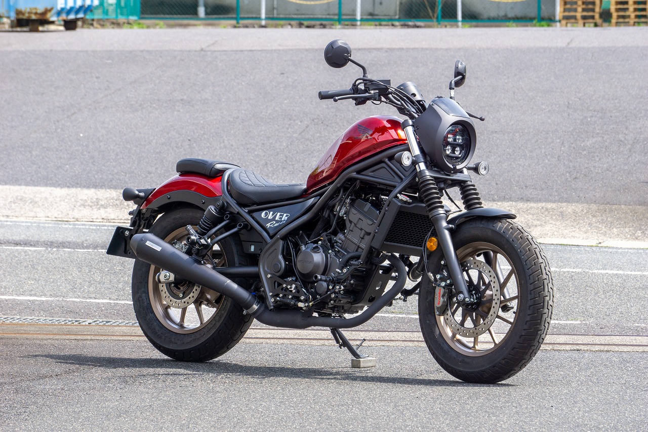 保証書付 OVER Racing SSメガホンマフラースリップオン レブル250